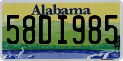AL license plate 58DI985
