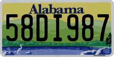 AL license plate 58DI987