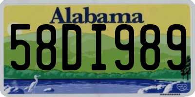 AL license plate 58DI989