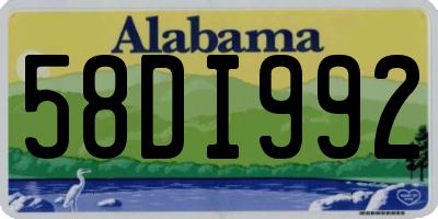 AL license plate 58DI992