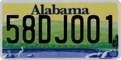 AL license plate 58DJ001