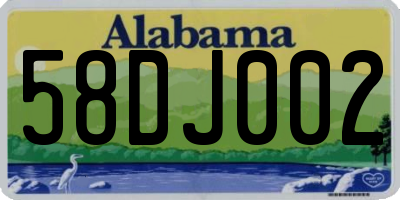 AL license plate 58DJ002