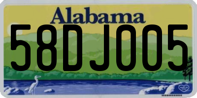 AL license plate 58DJ005