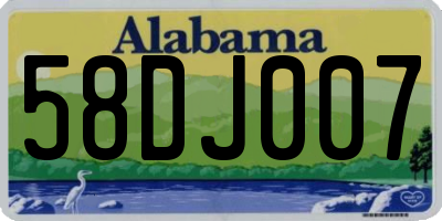 AL license plate 58DJ007