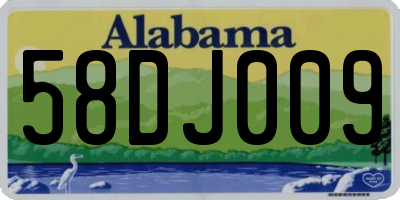 AL license plate 58DJ009