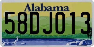 AL license plate 58DJ013