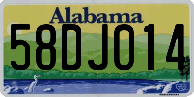 AL license plate 58DJ014