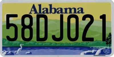 AL license plate 58DJ021