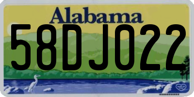 AL license plate 58DJ022