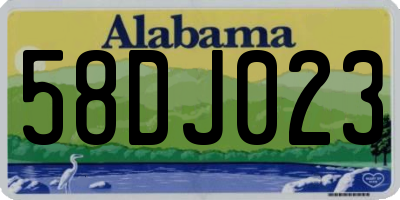 AL license plate 58DJ023