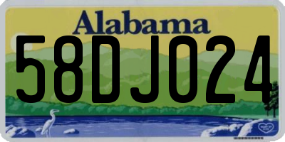 AL license plate 58DJ024