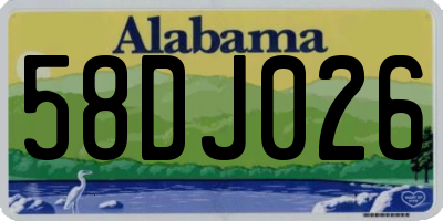 AL license plate 58DJ026