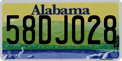 AL license plate 58DJ028