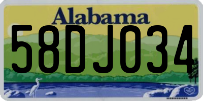 AL license plate 58DJ034