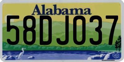AL license plate 58DJ037