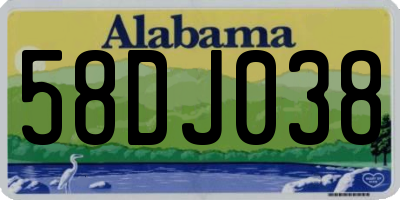 AL license plate 58DJ038