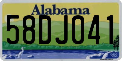AL license plate 58DJ041