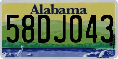 AL license plate 58DJ043