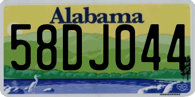 AL license plate 58DJ044