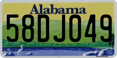 AL license plate 58DJ049