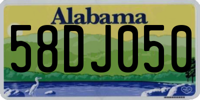 AL license plate 58DJ050