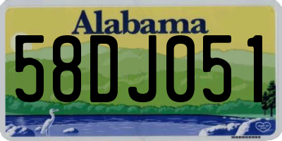 AL license plate 58DJ051