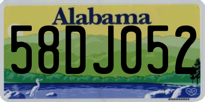 AL license plate 58DJ052