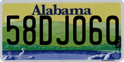 AL license plate 58DJ060