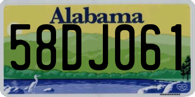 AL license plate 58DJ061