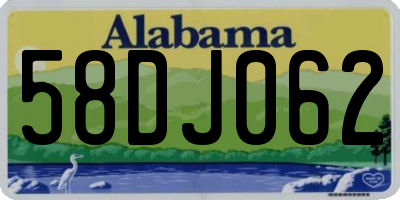 AL license plate 58DJ062