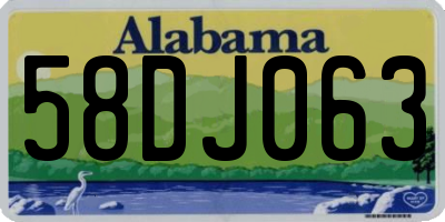 AL license plate 58DJ063