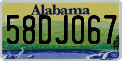 AL license plate 58DJ067