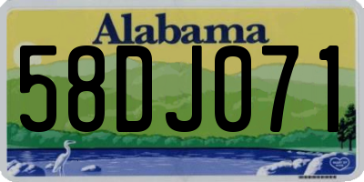 AL license plate 58DJ071