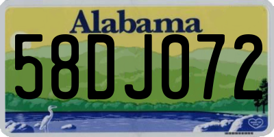 AL license plate 58DJ072