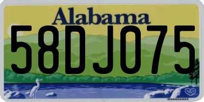 AL license plate 58DJ075