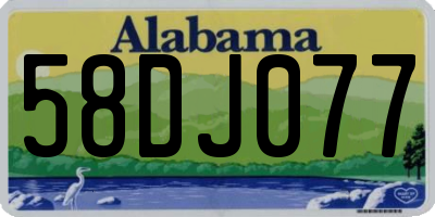 AL license plate 58DJ077
