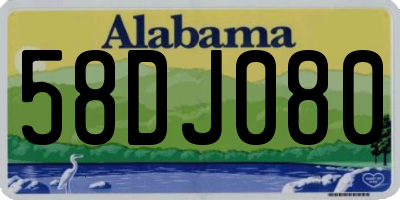 AL license plate 58DJ080