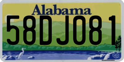AL license plate 58DJ081