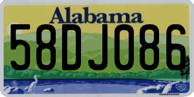 AL license plate 58DJ086