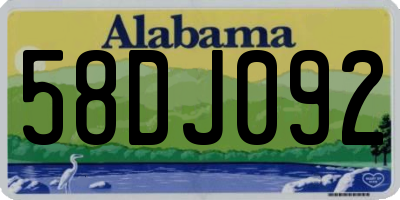 AL license plate 58DJ092