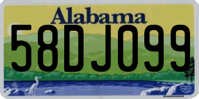 AL license plate 58DJ099