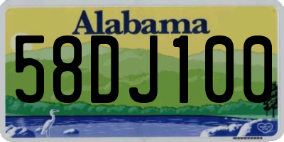 AL license plate 58DJ100