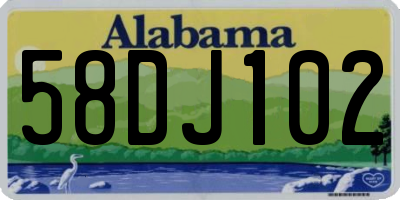 AL license plate 58DJ102