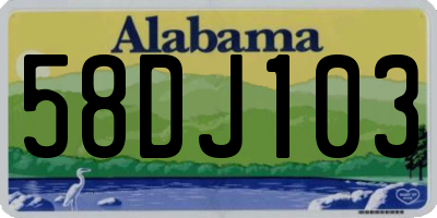 AL license plate 58DJ103