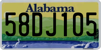 AL license plate 58DJ105
