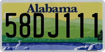AL license plate 58DJ111