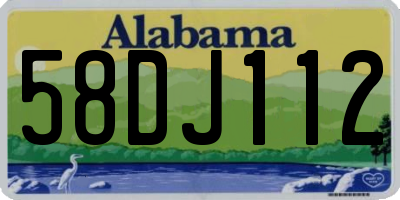 AL license plate 58DJ112