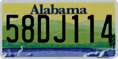 AL license plate 58DJ114