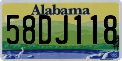 AL license plate 58DJ118