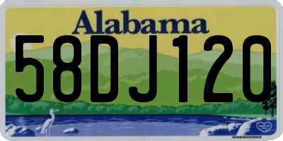 AL license plate 58DJ120